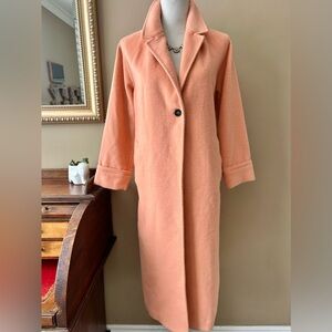 The GREAT Nomad Long Tailored Wool Coat Bright Peach Size 1 NWT